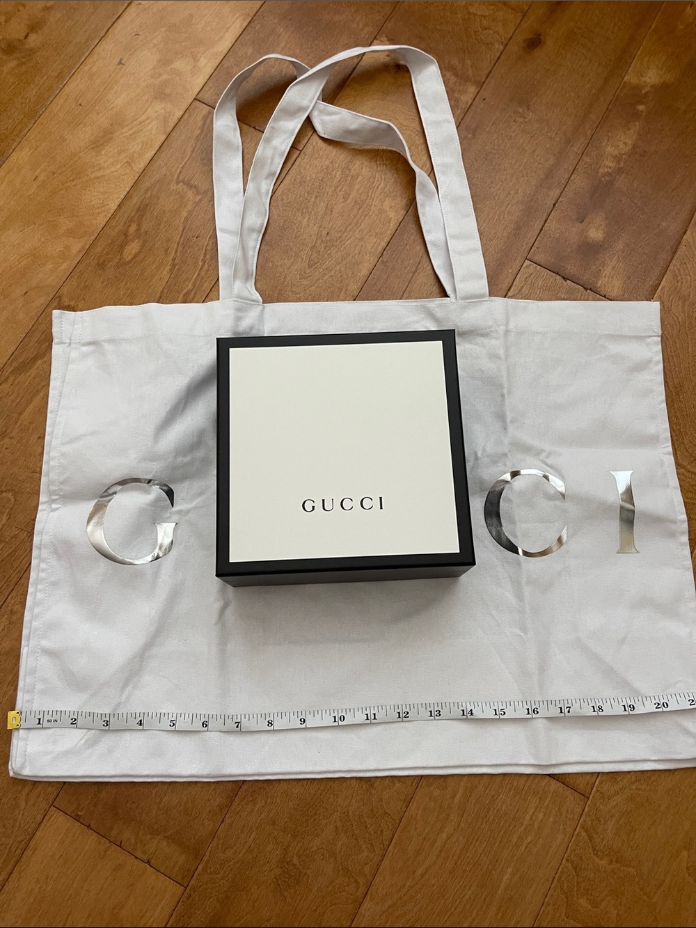 Gucci White Canvas Tote with gift box